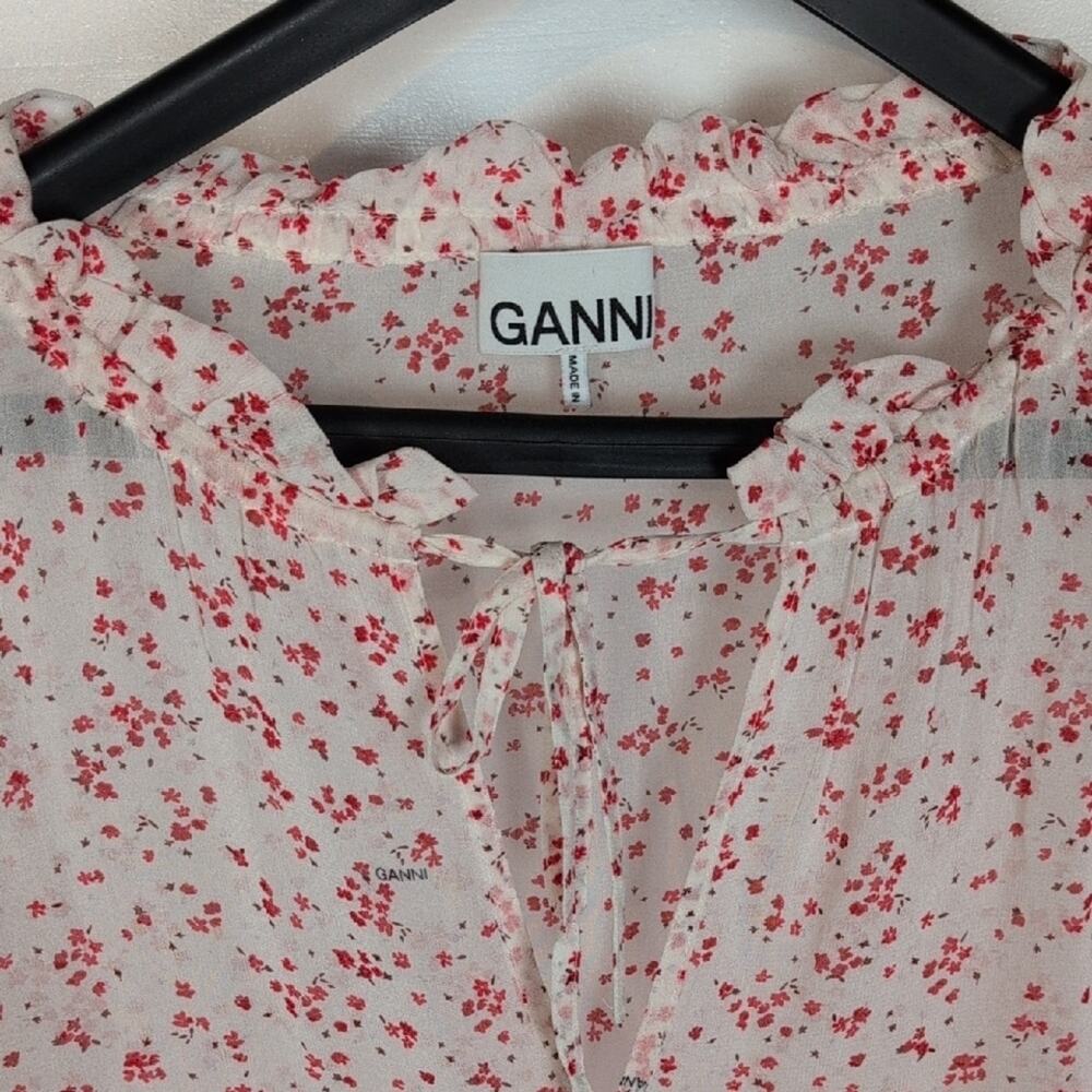 Ganni Sheer Floral Top - Picture 2 of 15